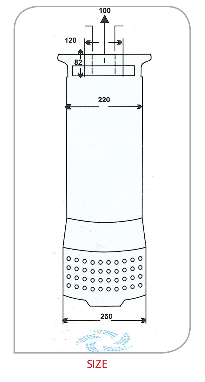 ابعاد پمپ کفکش 90 متری فدک مدل F 22/1B