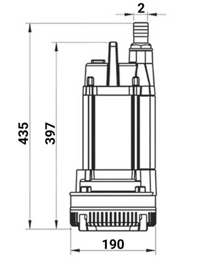 ابعاد پمپ کف کش توان تک مدل TPT 15.6 S F 200